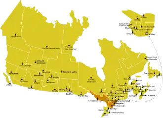 Karte der Kirchenprovinz Kingston