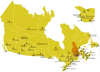 Karte der Kirchenprovinz Québec