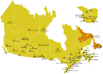 Karte der Kirchenprovinz St. John's