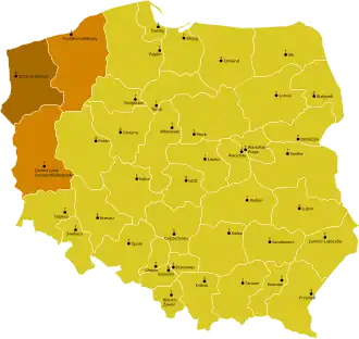 Karte der Kirchenprovinz Szczecin-Kamień