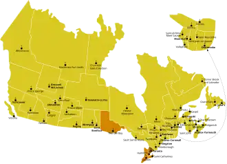 Karte der Kirchenprovinz Toronto