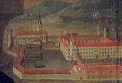 Detail aus einem Gemälde: Das Kloster