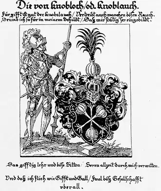 Wappens der Familie Knoblauch 1578