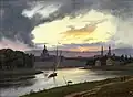 Dresden im Sonnenuntergang, 1838