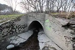 Ende der Verrohrung kurz vor dem Zufluss in den Rhein