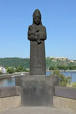 Basaltsteinfigur, 1975, Balduinbrücke in Koblenz