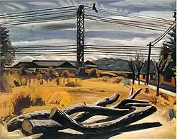 Landschaft mit gefällten Bäumen, 1930