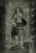 Kostümfigur, Wandbild aus dem Saal, 1680, Ölfarbe