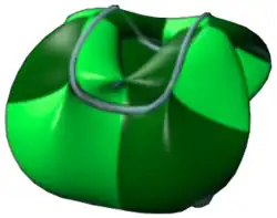 Abb. 6c: Andere Seite derselben Separatrix mit zwei zueinander symmetrischen Tori (grün).