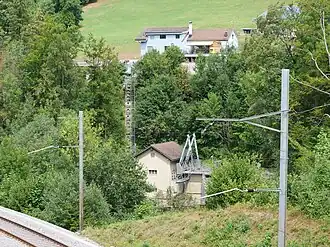 Kraftwerk mit Schräglift, vom Thurwanderweg aus (2018)