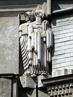Haus Diamant, Prag, 1912–1913, Detail der Fassade