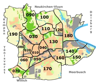 Stadtteile in Krefeld