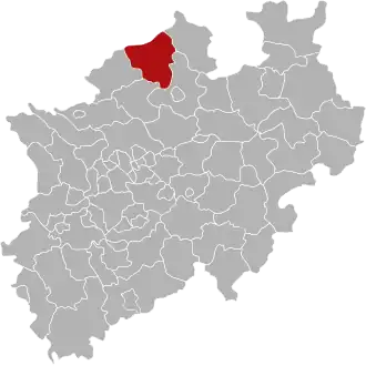 Lage des ehemaligen Kreises Steinfurt am 31. Dezember 1974