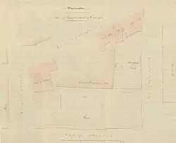 Situationsplan, Entwurf von Ludwig Friedrich Gaab, 1845.