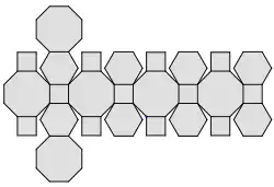 Netz eines Kuboktaederstumpfs