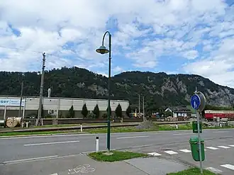 Der Kugelstein vom Bahnhof in Peggau aus gesehen