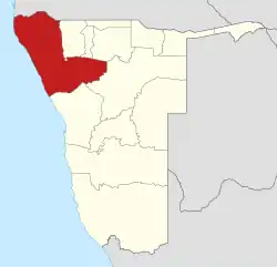 Lage der Region Kunene ein Namibia