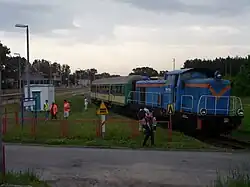 Ausfahrt aus dem Bahnhof Kunowice, Sonderfahrt vom 30. Juni 2012