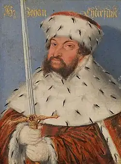 Johann von Sachsen mit Kurfürstenschwert (Lucas Cranach der Ältere 1536, Schloss Ambras)