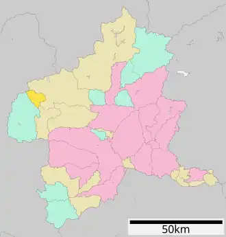 Lage Kusatsus in der Präfektur