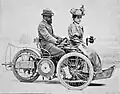 Léon u. Mme. Bollée auf Tricycle 3 CV (1897)