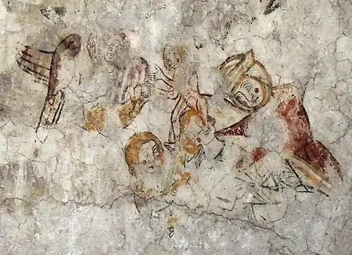 Romanische Malereien zum Lazerusgleichnis Seele verlässt den Körper