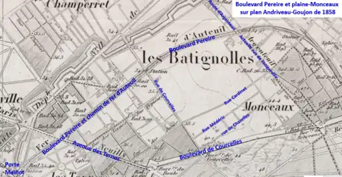 La Plaine-Monceau 1858.