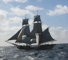 Traditionelle Takelung (bis 19. Jh.) des Nachbaus Lady Washington