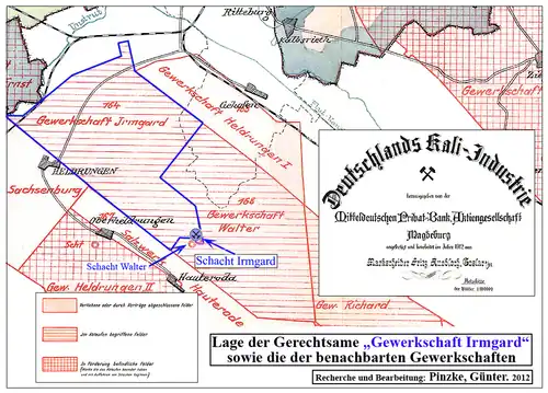 Lage der Bergwerksgerechtsame „Gewerkschaft Irmgard“