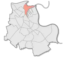 Lage des Barbaraviertels in Neuss