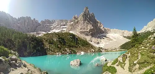 Lago Sorapiss mit dem Dito di Dio