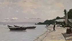 François Bocion: Lac et pêcheurs, 1885[9]