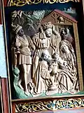 Relief der Anbetung der Heiligen Drei Könige am rechten Seitenaltar