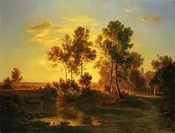 1848: Landschaft bei Abenddämmerung