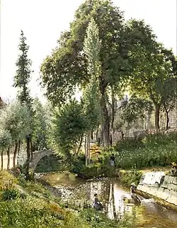 Landschaft in Savoyen mit waschenden Frauen (1850)
