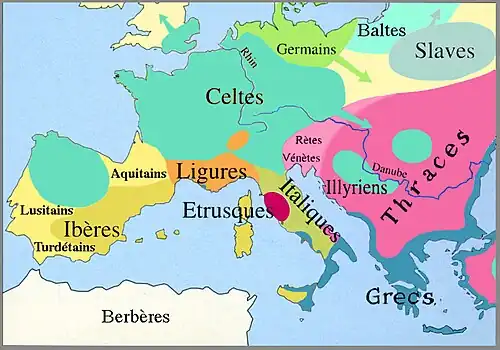 Sprachenverteilung in Europa um 300 v. Chr.