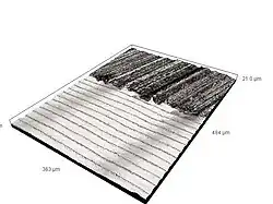 3D-Ansicht einer geschliffenen und laserpolierten Oberfläche