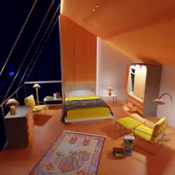 Aufgaben­licht: Lese­leuchten; Leuchten am oberen Rand des Kleider­schranks (Be­leuch­tung der Schrank­front und des Schrank­inneren)