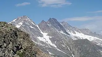 Die drei Levanne von Osten, vom Colle della Crocetta aus gesehen