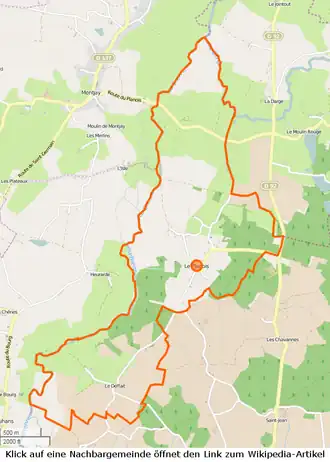 Le Planois mit seinen Nachbarorten