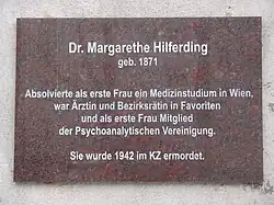 Gedenktafel Margarethe Hilferding