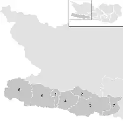 Lage der Gemeinde Bezirk Hermagor im Bezirk Hermagor (anklickbare Karte)