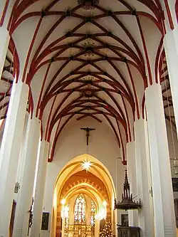 Gotisches Kreuzrippengewölbe der Thomaskirche