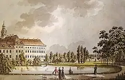 Der Schwanenteich mit dem Georgenhaus 1796
