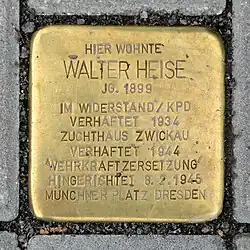 Stolperstein für Walter Heise