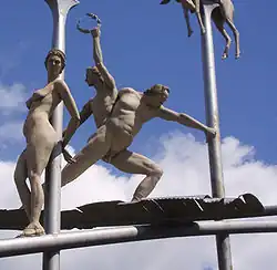 Darstellung von Schiller und Goethe als Dioskuren von Peter Lenk