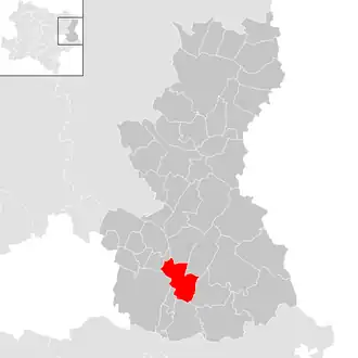 Lage der Gemeinde Leopoldsdorf im Marchfeld im Bezirk Gänserndorf (anklickbare Karte)