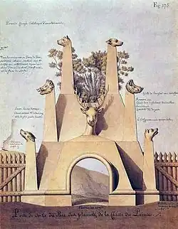 Lequeu: Entwurf für das Tor eines Jagdgeländes