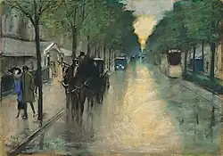 In den Zelten (Berlin-Tiergarten), 1920er Jahre, Pastell auf Pappe. 36,1 × 50,7 cm