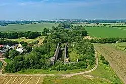 Blick Richtung Saale (hinter der Saale liegt Leuna) 2021